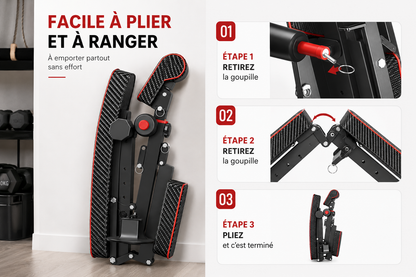 Banc de musculation pliable — dossier réglable 5 positions, entraînement à domicile