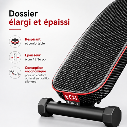 Banc de musculation pliable — dossier réglable 5 positions, entraînement à domicile
