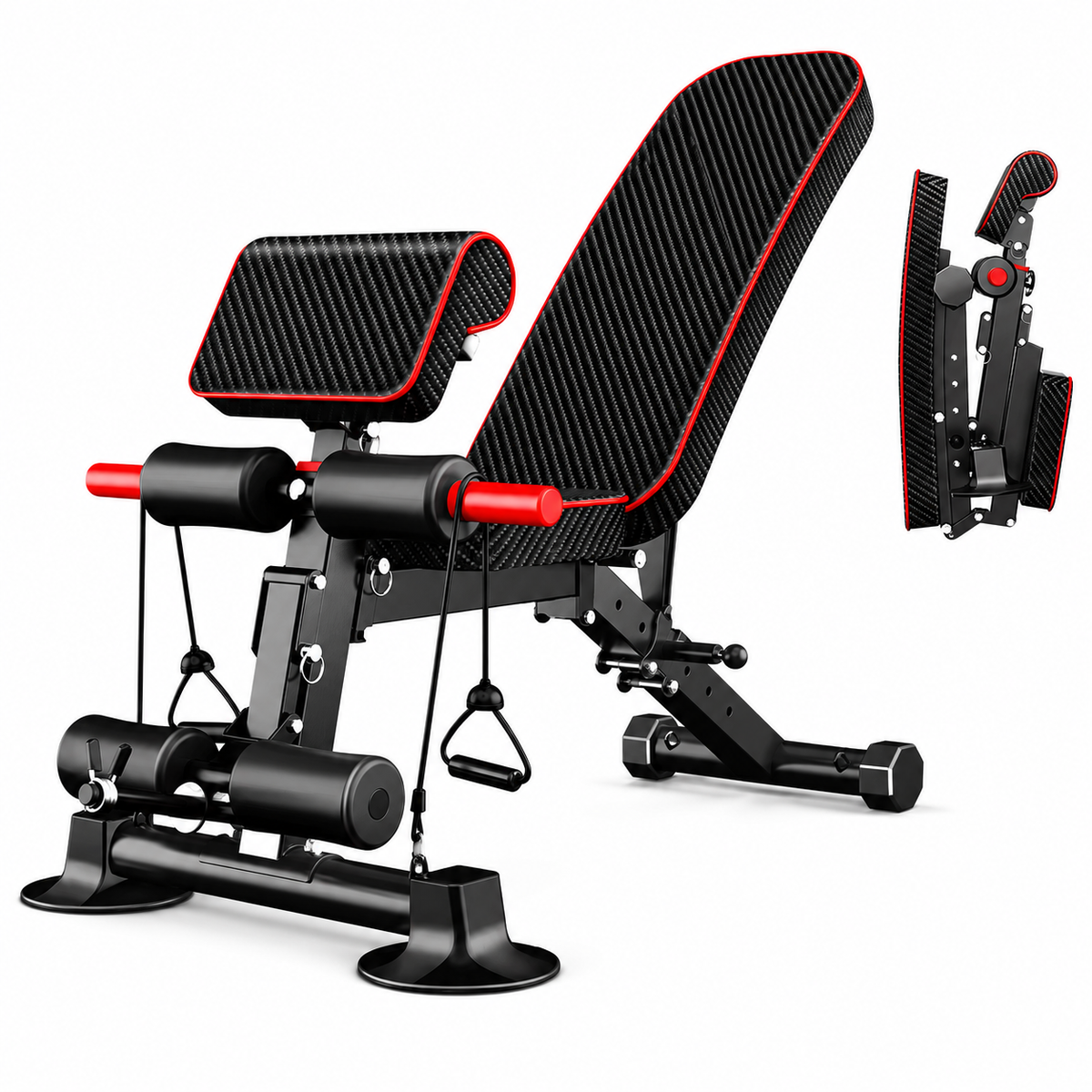 Banc de musculation pliable — dossier réglable 5 positions, entraînement à domicile