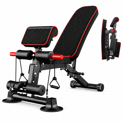 Banc de musculation pliable — dossier réglable 5 positions, entraînement à domicile