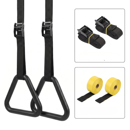 Anneaux de gymnastique — sangles réglables 2 ou 3 m, traction et dips