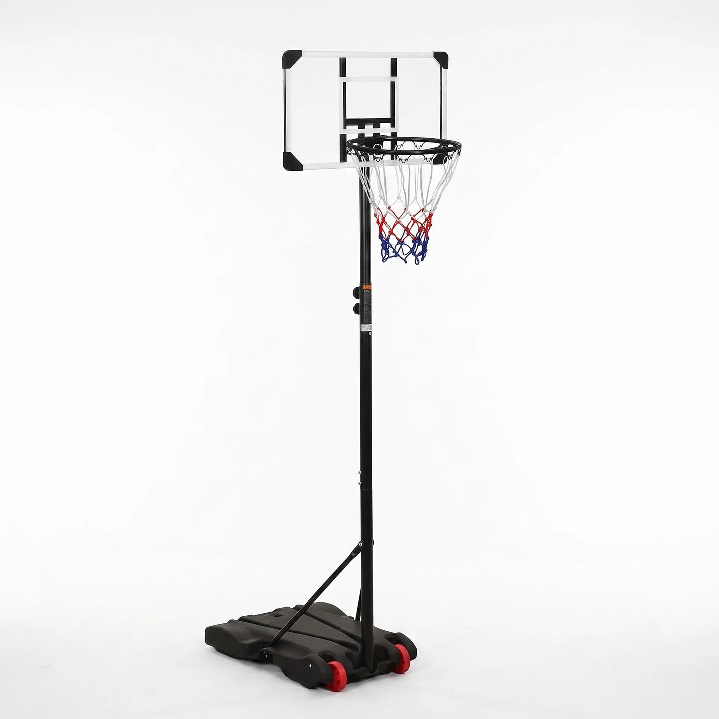 Panier de basket enfant sur pied réglable 216-250 cm — mobile sur roulettes, panneau polycarbonate