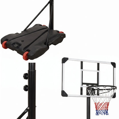 Panier de basket enfant sur pied réglable 216-250 cm — mobile sur roulettes, panneau polycarbonate