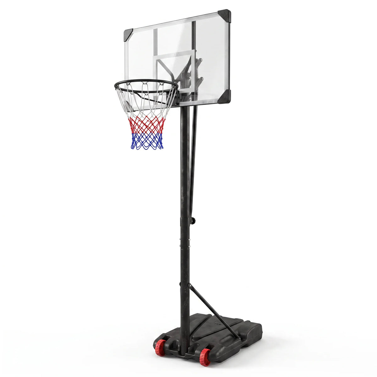 Panier de basket enfant sur pied réglable 216-250 cm — mobile sur roulettes, panneau polycarbonate