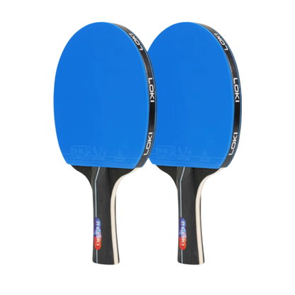 Lot de 2 raquettes de ping-pong — bois 5 plis, housse incluse