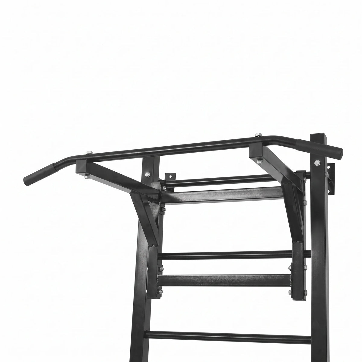 Station de traction et dips murale 3 en 1 — barre, dips, banc abdos, charge 110 kg