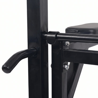 Station de traction et dips murale 3 en 1 — barre, dips, banc abdos, charge 110 kg