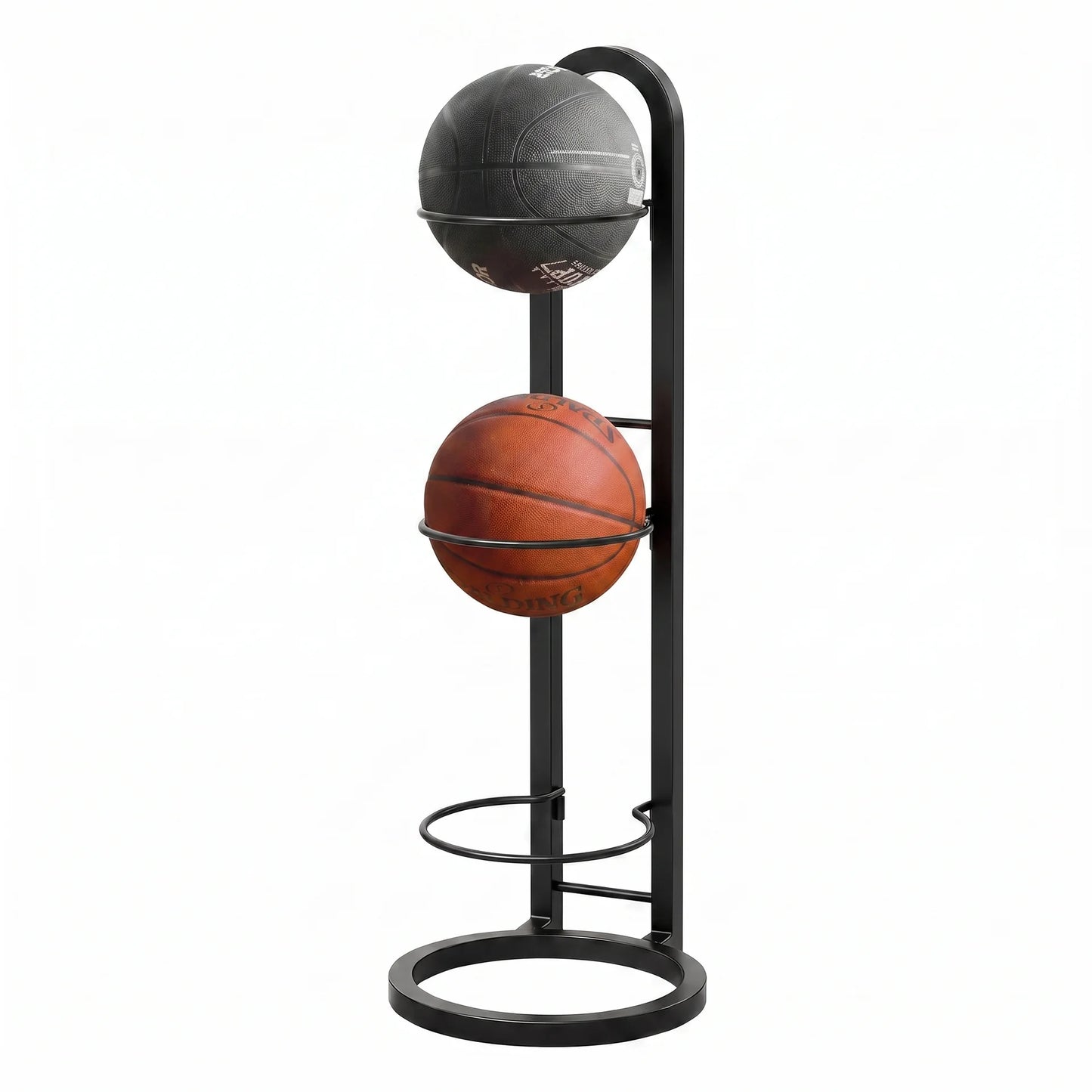 Rack de rangement à ballons 3 niveaux — acier, ballons de basket, foot et volley