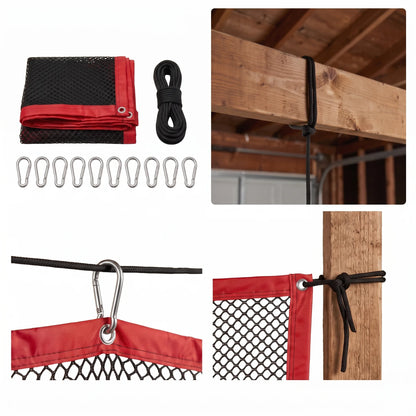 Filet de practice golf 300 x 300 cm — corde et 10 mousquetons inclus