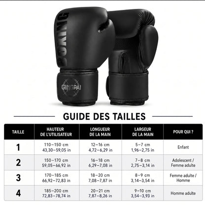 Gants de boxe adulte et enfant — Taille 1 à 4, sac de frappe et entraînement