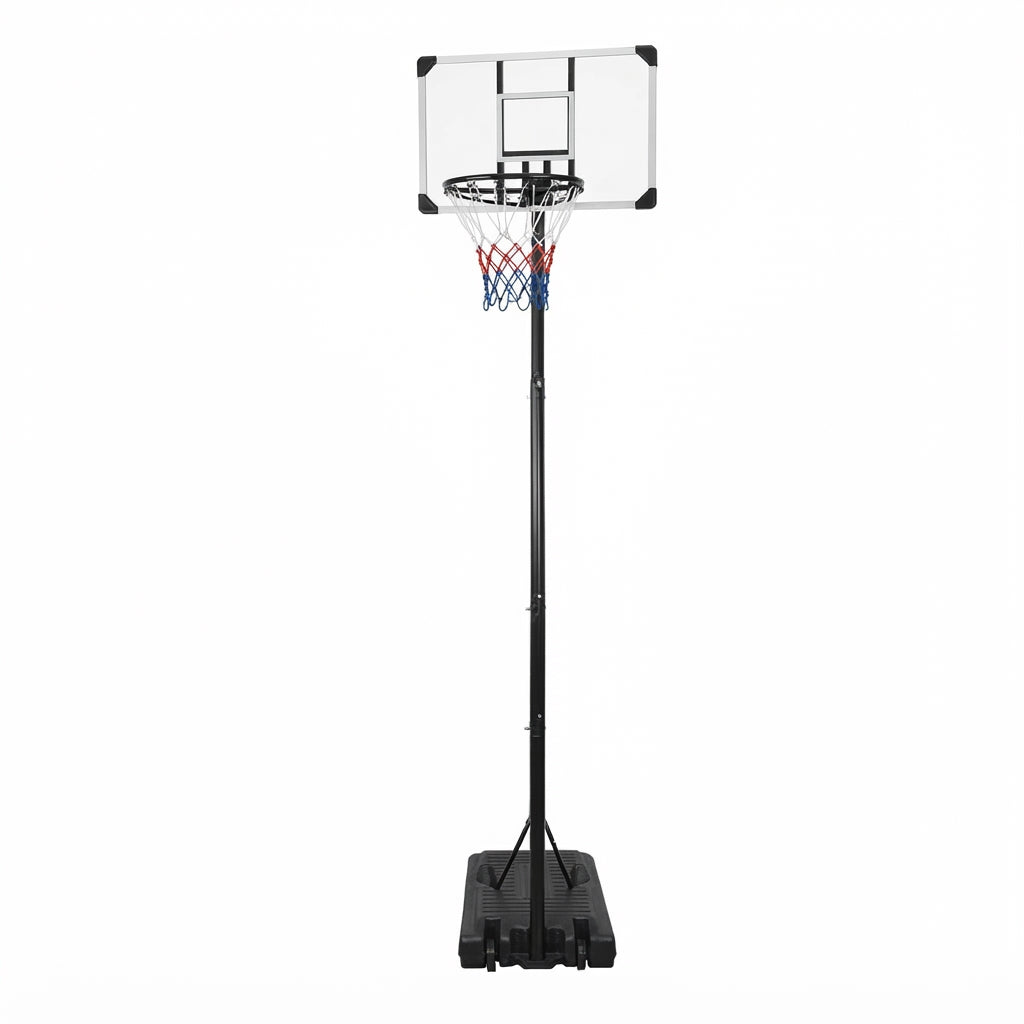 Panier de basket sur pied réglable vu de face avec sa base lestable