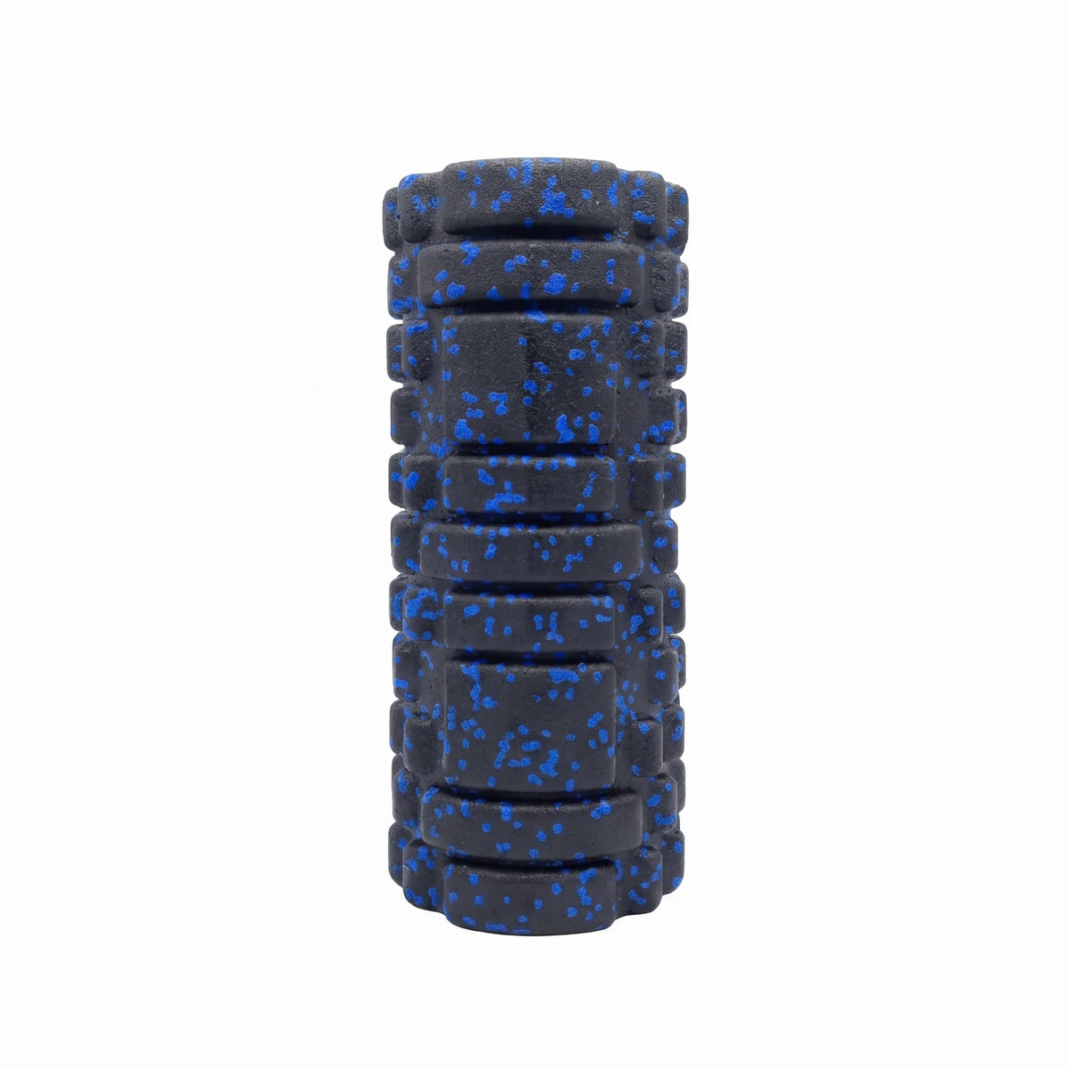 Rouleau de massage en mousse EPP noir et bleu de 33 cm à surface texturée